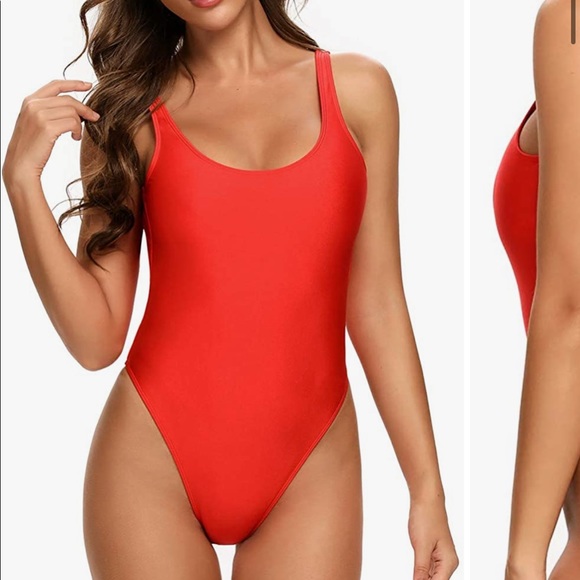 80s/90s Inspired High Cut Low Back One Piece - Picture 2 of 5